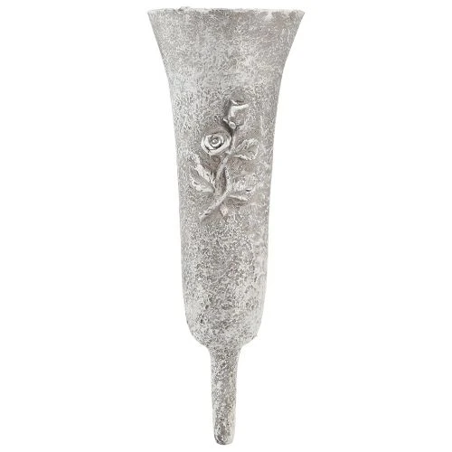 Nagrobna vaza z motivom vrtnic, siva — V26 cm