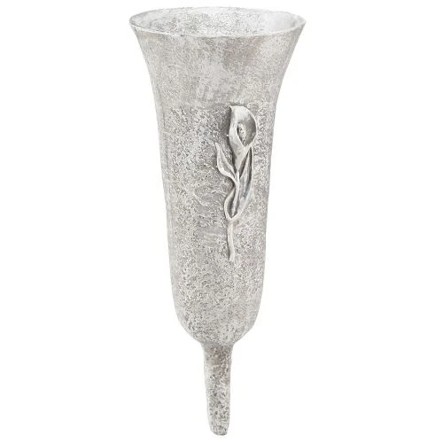 Nagrobna vaza z motivom kale, siva — V32,5 cm