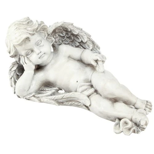 Ležeči angel, nagrobna figura iz poliresina — 31×16 cm